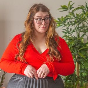 Wild Fable Ribbed Faux Wrap Top